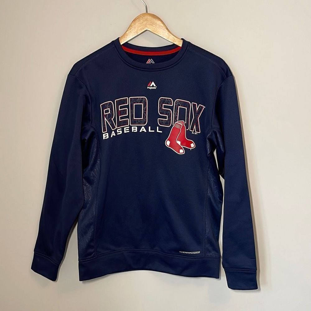 Majestic Men's Thermabase Sweatshirt Boston Red Sox Baseball MLB Blue Small
